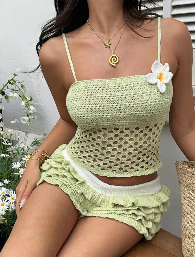 Ruffle Short Floral Set