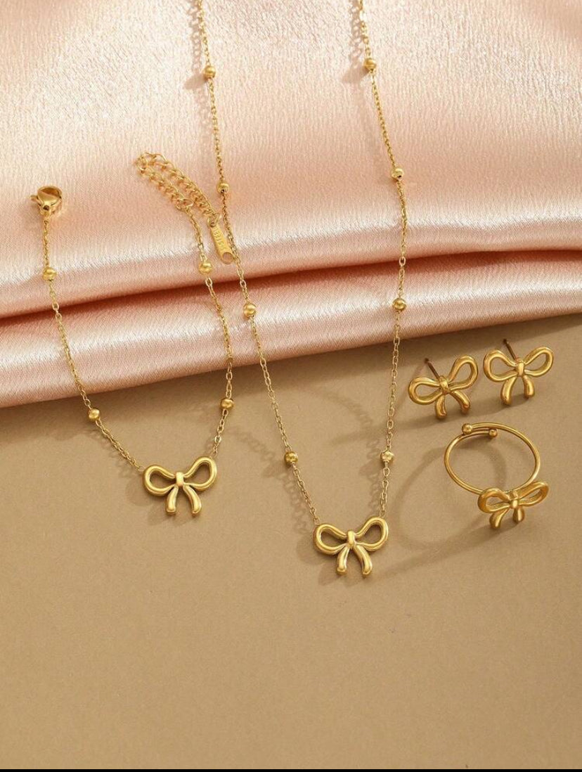 5pcs Steel Gold Set