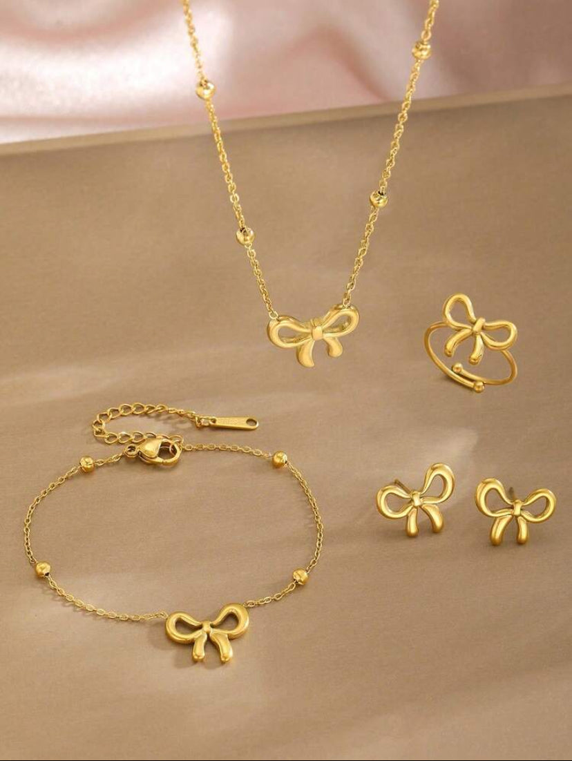 5pcs Steel Gold Set