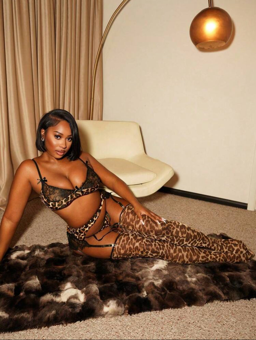 4pcs Leopard Print Lingerie