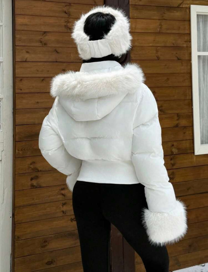 Cinched Waist Padded Coat