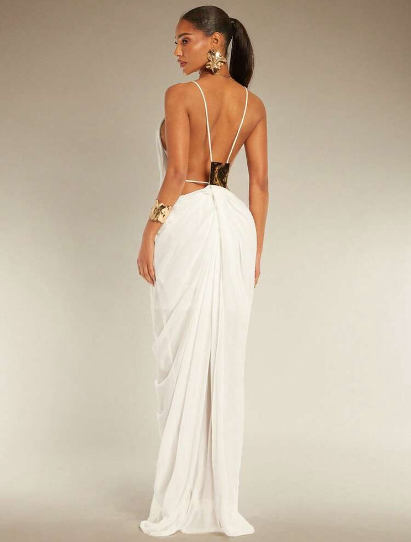 Oversized backless dress