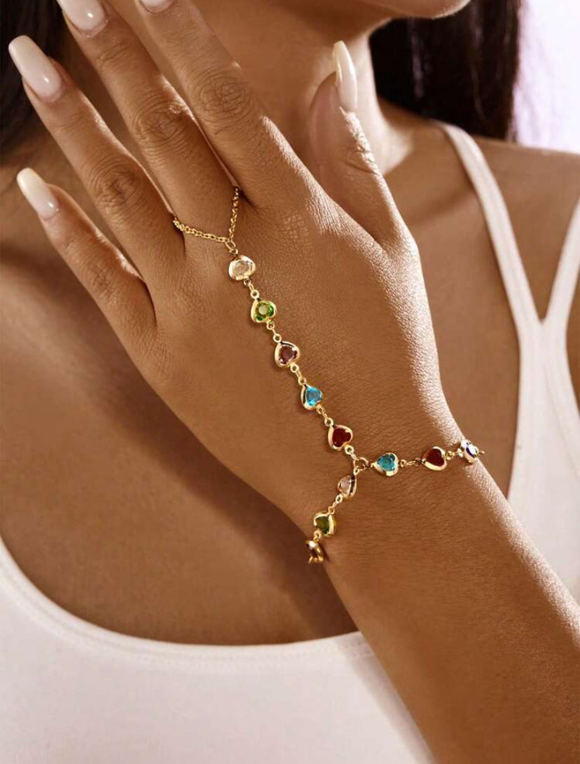 Crystal Heart Hand chain