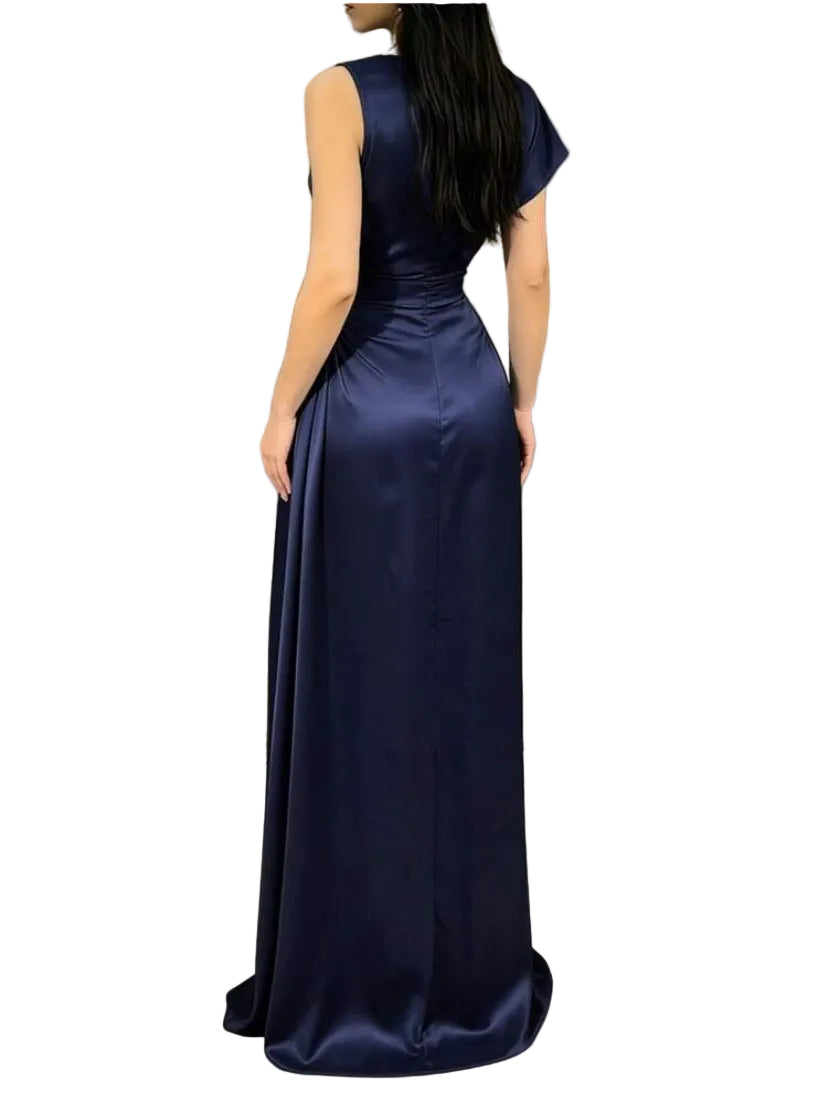 Draped High Neck Dress