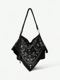 Scarf Decor Hobo Bag