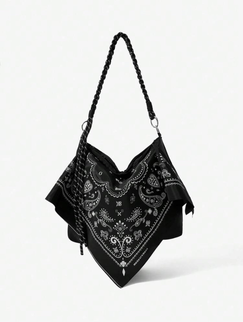 Scarf Decor Hobo Bag