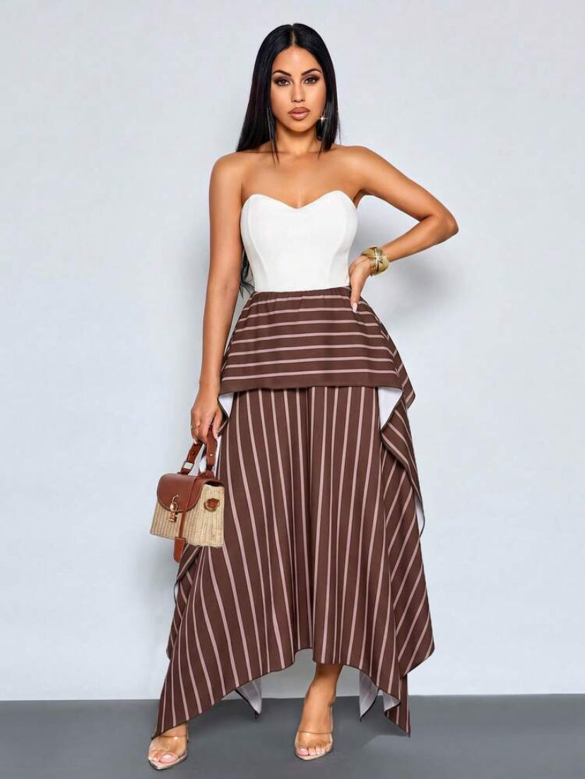 Brown Striped Skirt