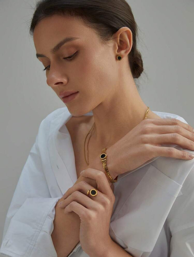 Black Stone Jewelry Set