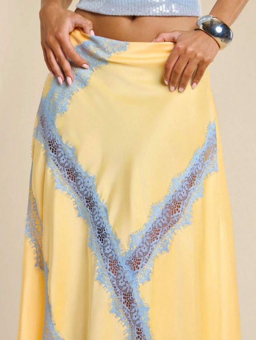Yellow Satin Skirt
