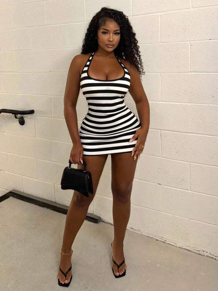 Striped mini dress