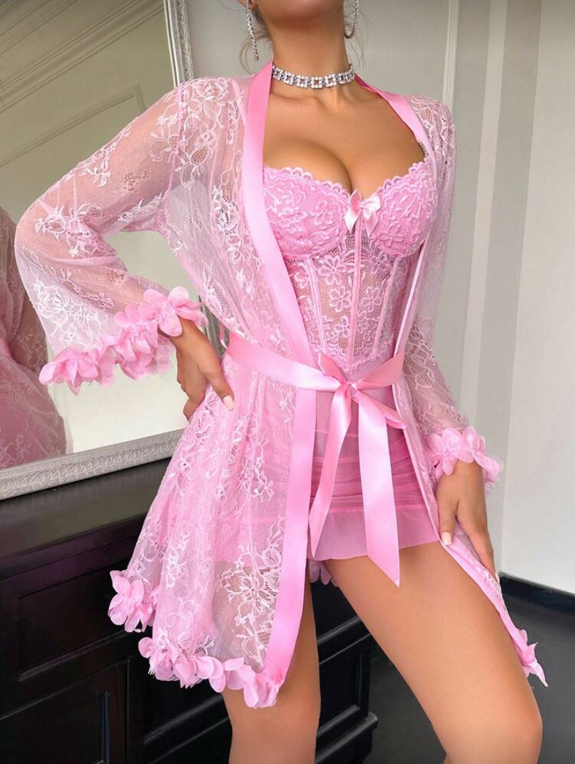 3D Floral Lace Nightwear