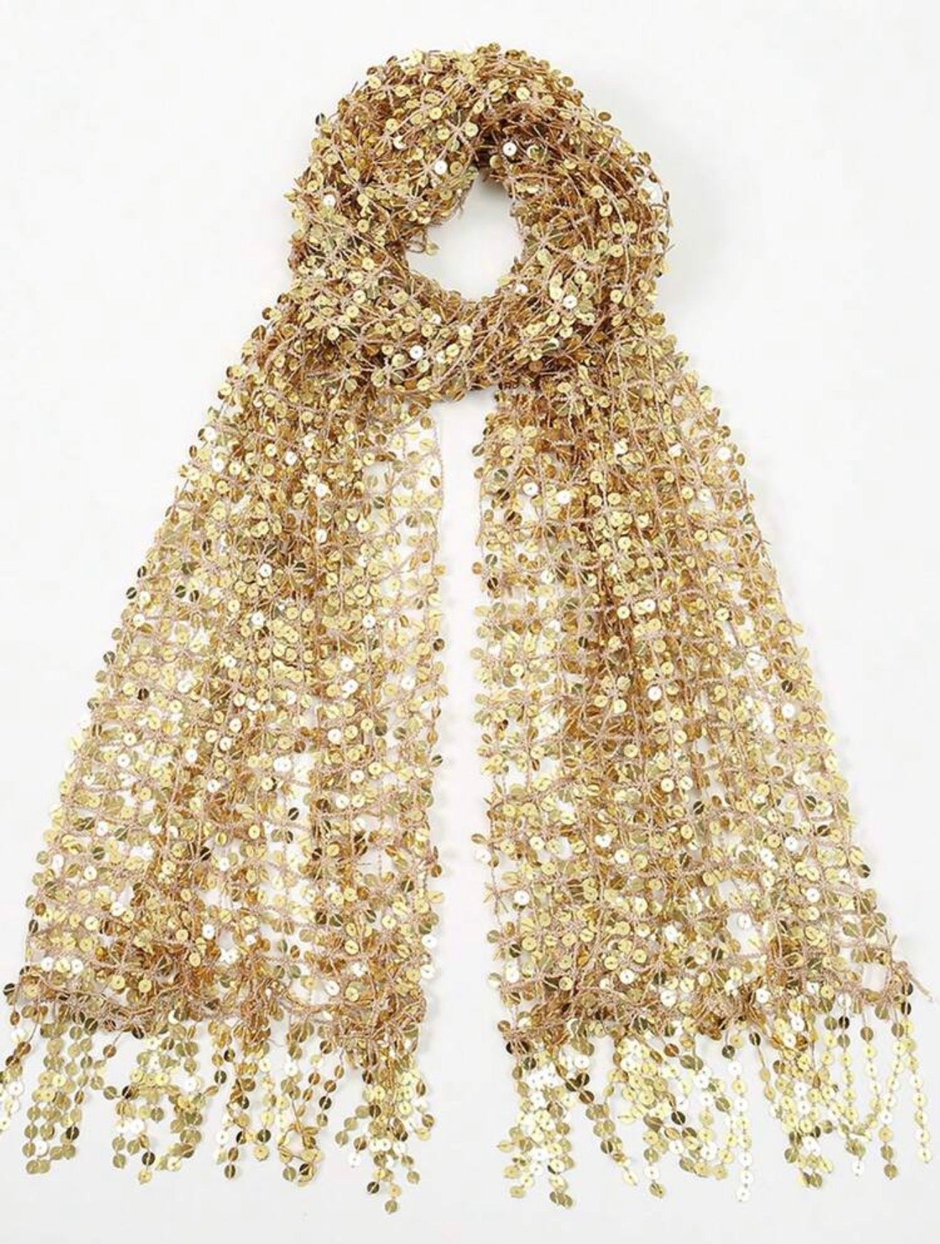 Shiny Sequin Decorated Scarf