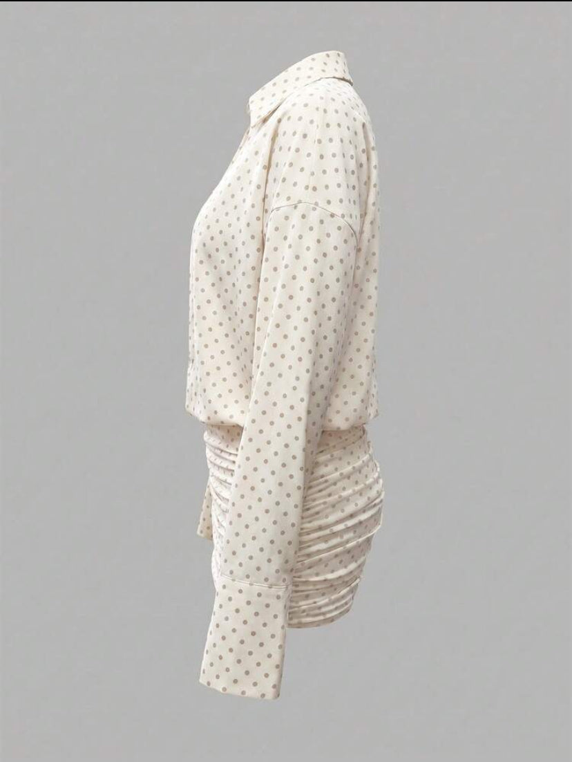 Dot Print Shirt Dress