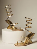 Elegant Gold Chrome Heels
