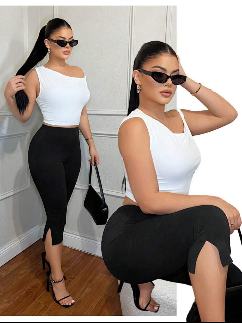 Split Hem Capri Pant