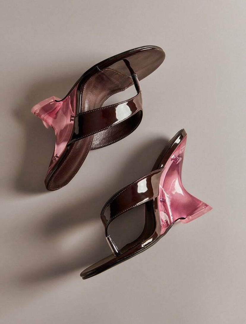 Thong Strap Wedge Heels