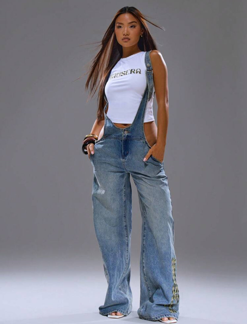 Graphic Print Dungaree