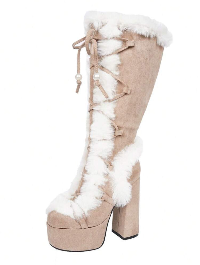 Fluffy Thick Platform Boots
