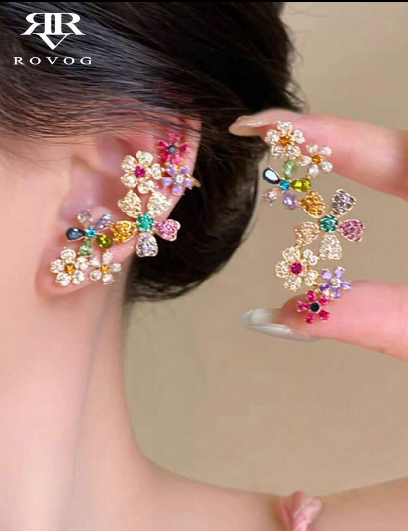 Floral Crystal Earrings
