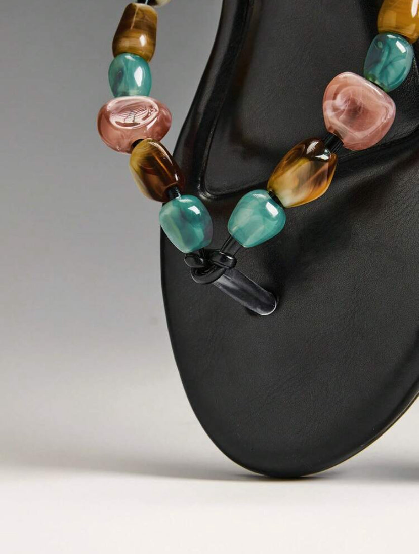 Beaded Thong Slide