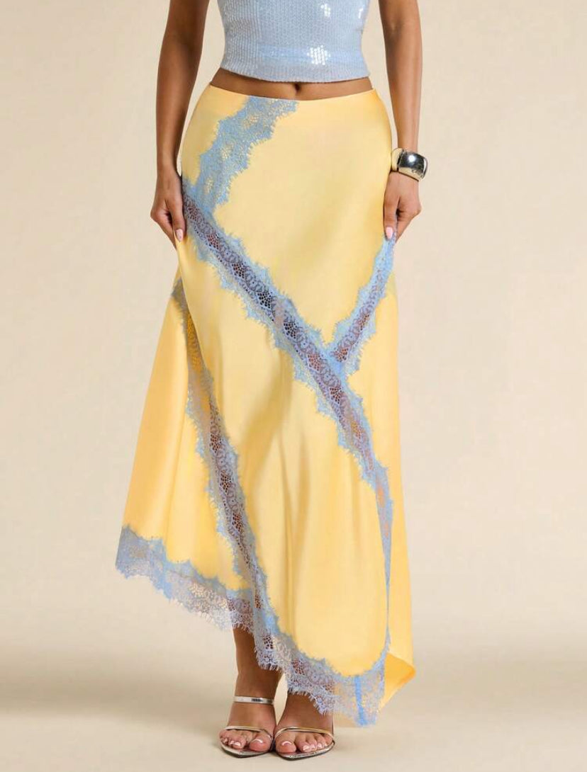 Yellow Satin Skirt
