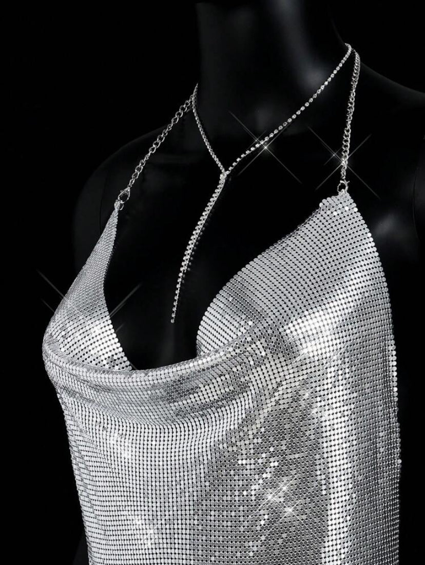 Backless Rhinestone Camisole