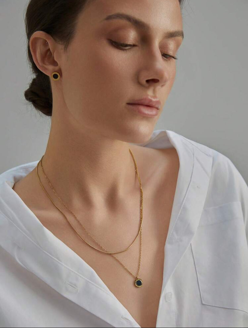 Black Stone Jewelry Set