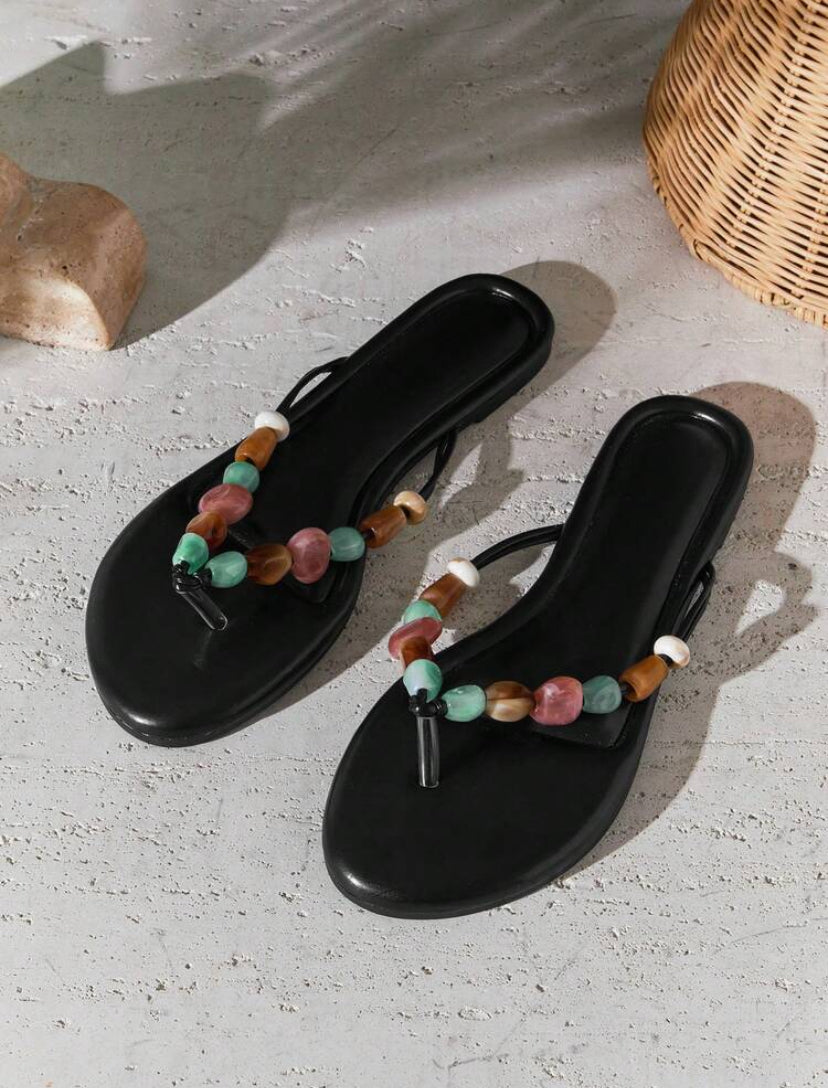 Beaded Thong Slide