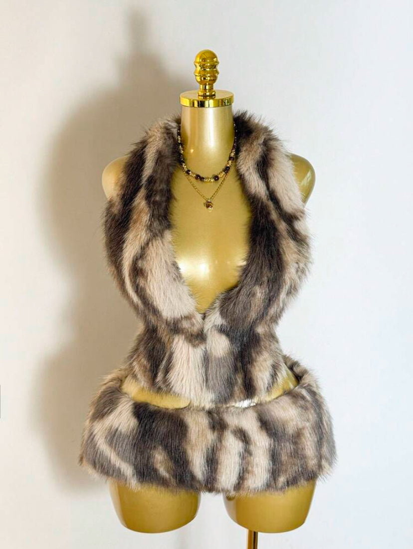 Faux Fur Sexy 2pcs