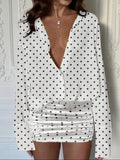 Dot Print Shirt Dress