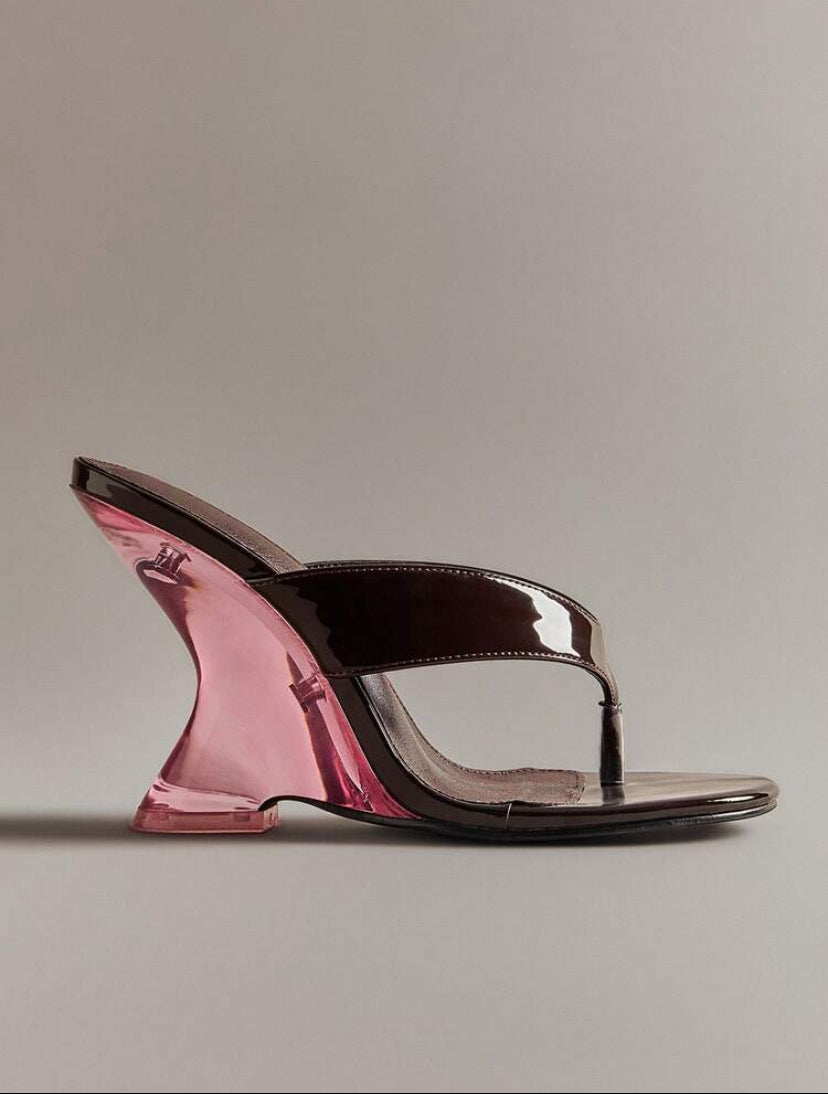 Thong Strap Wedge Heels