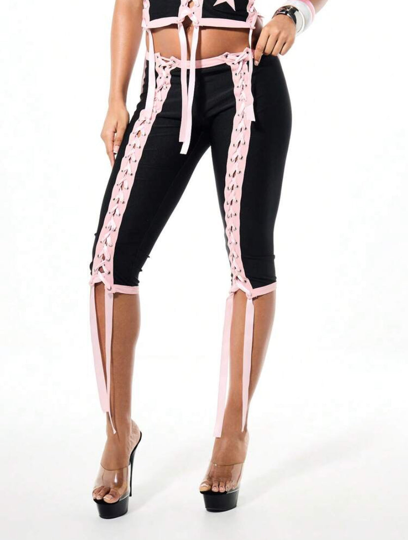 Lace Up Capri Pant