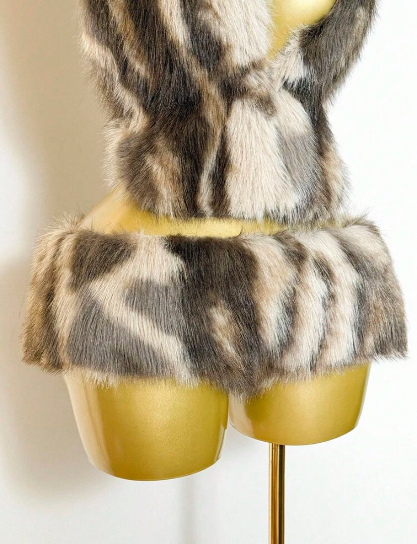 Faux Fur Sexy 2pcs