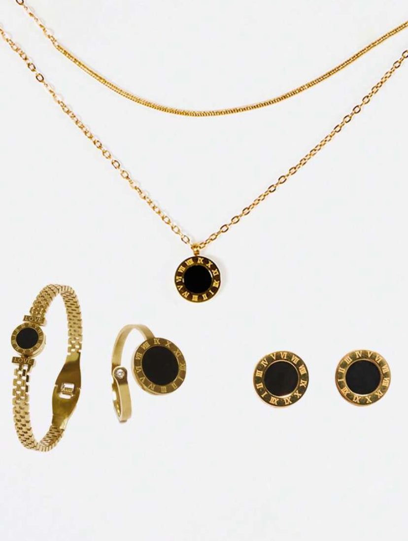 Black Stone Jewelry Set