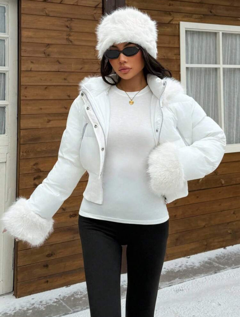 Cinched Waist Padded Coat