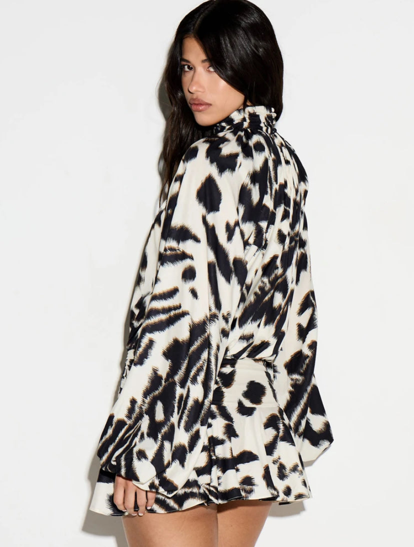 Animal Print Plunge Dress