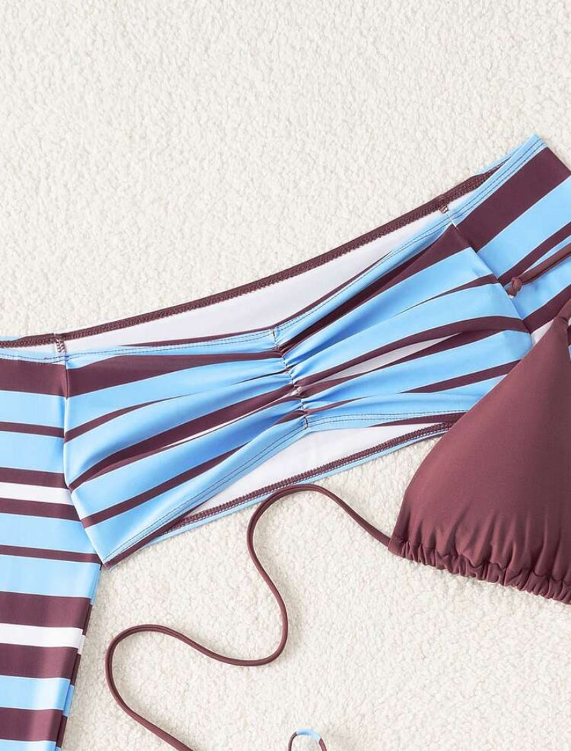 Striped Print Swimwear