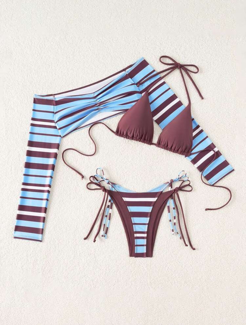 Striped Print Swimwear