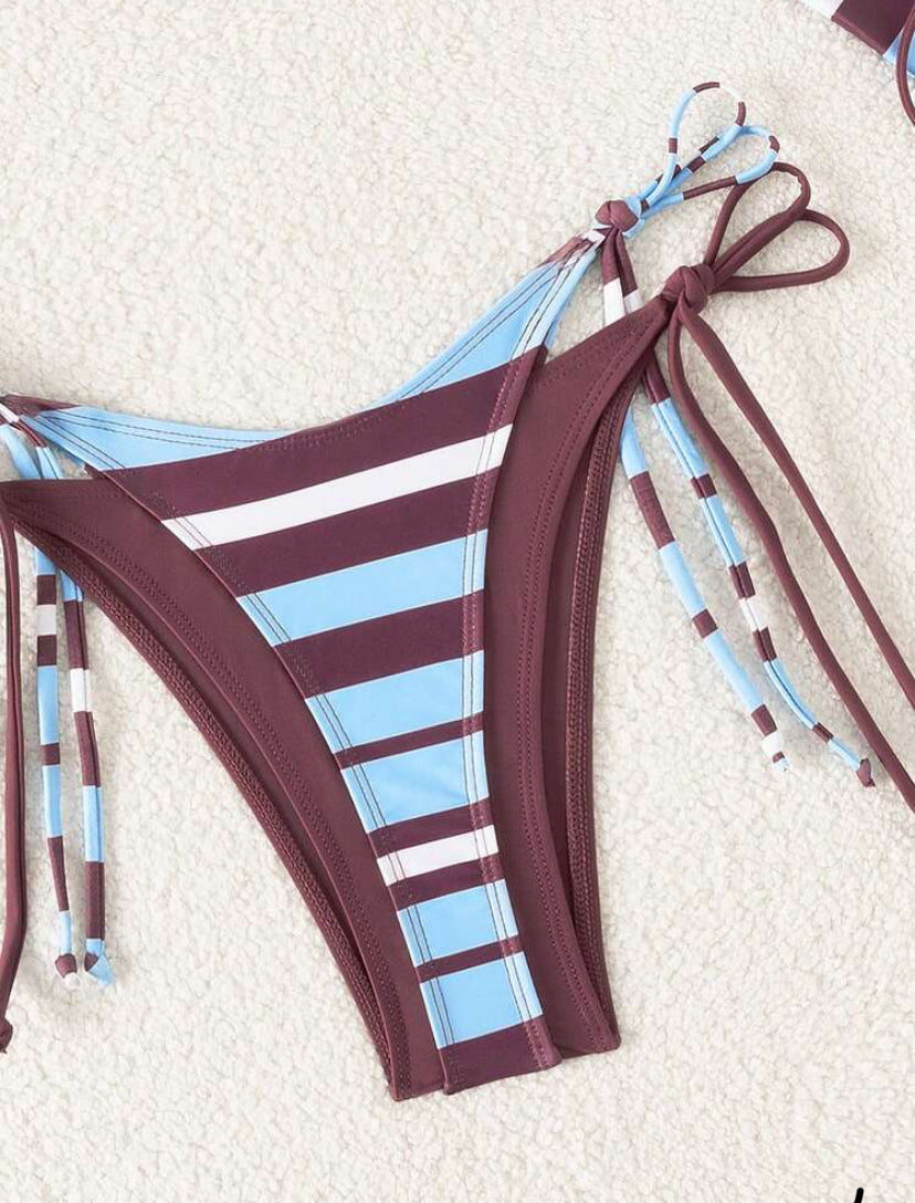 Striped Print Swimwear