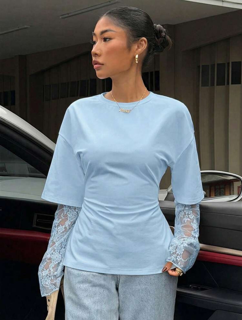 Lace Sleeve T-Shirts