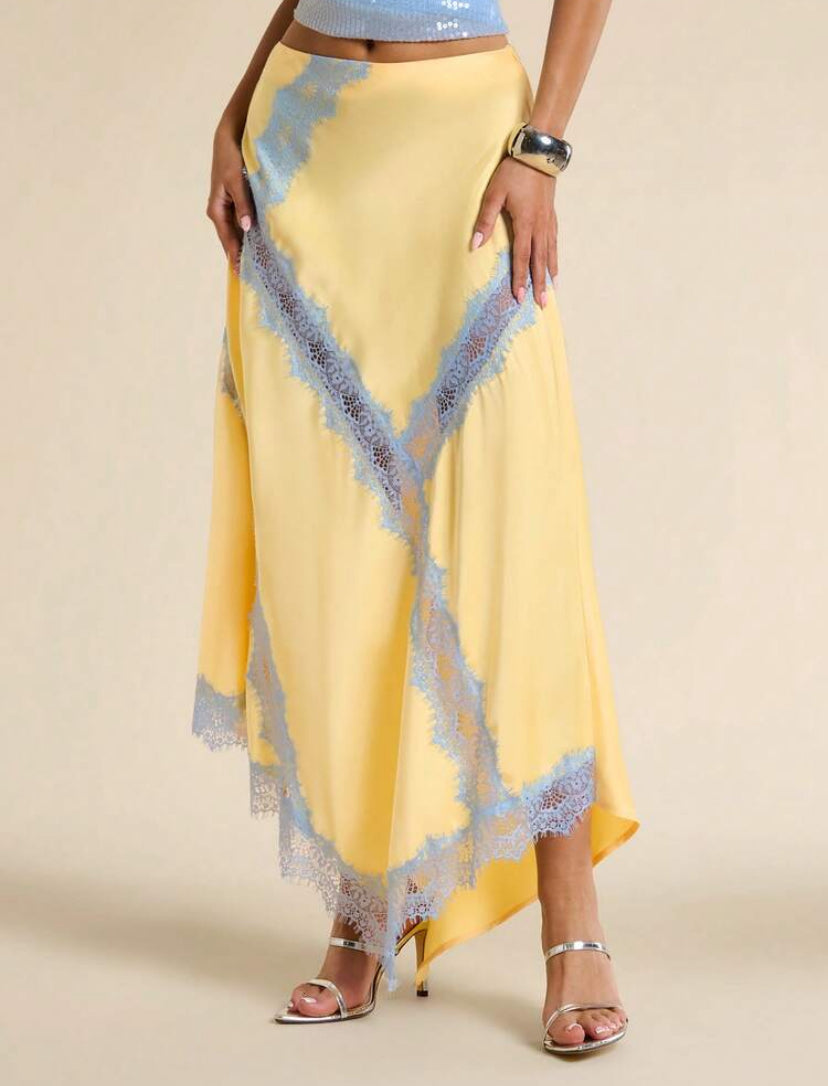 Yellow Satin Skirt