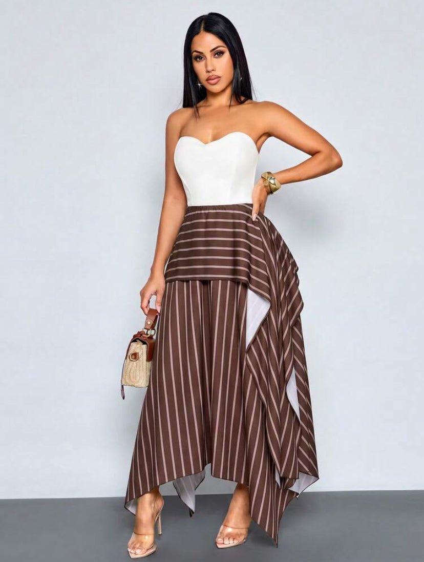 Brown Striped Skirt