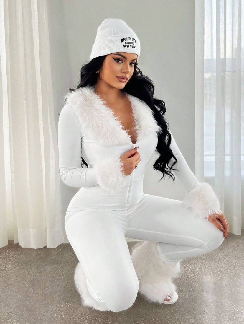 Tight Fitting Furry Jumpsuit