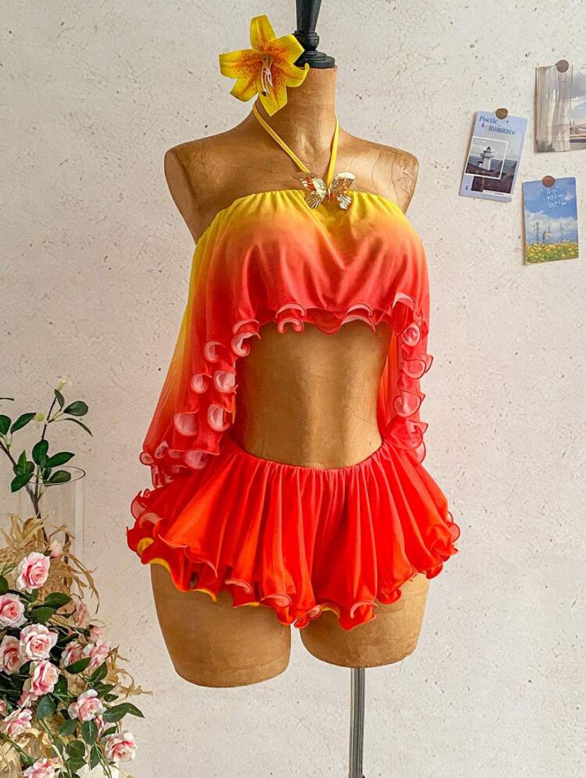 Gradient Halter Ruffled
