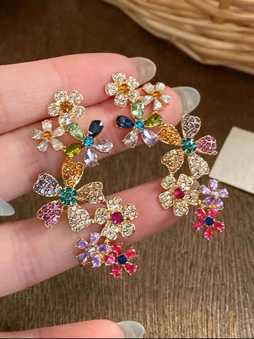 Floral Crystal Earrings