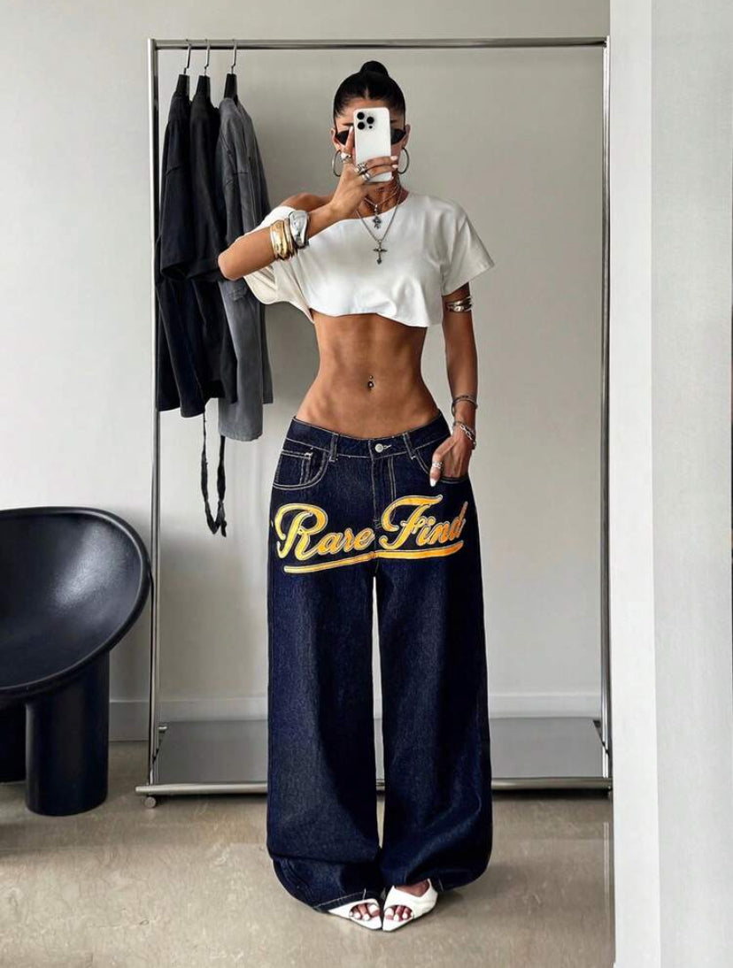 Fancy Print Jeans