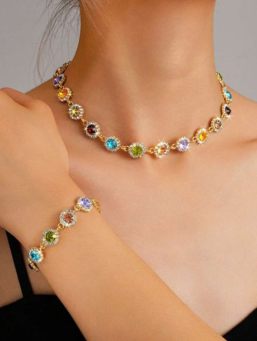 Rainbow Stones Jewelry Set