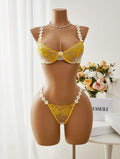 Embroidery Lace Lingerie Set