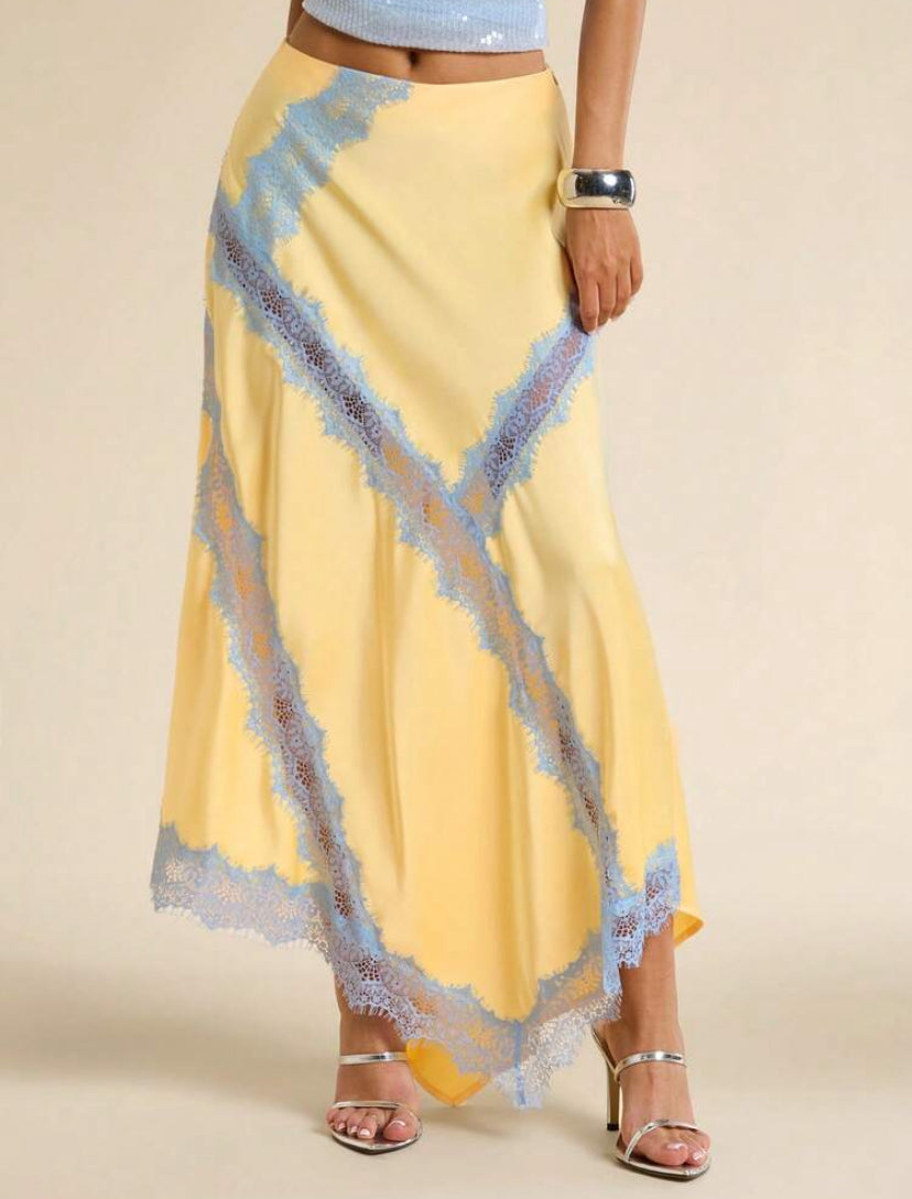 Yellow Satin Skirt
