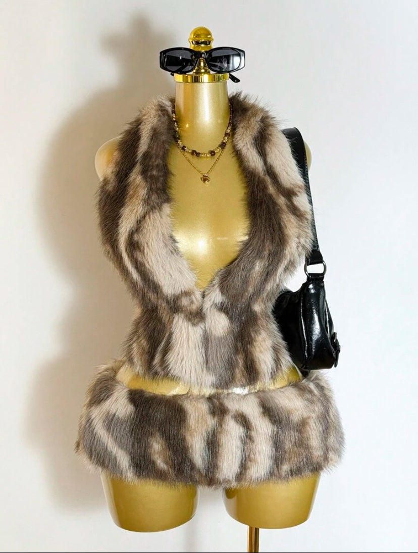 Faux Fur Sexy 2pcs